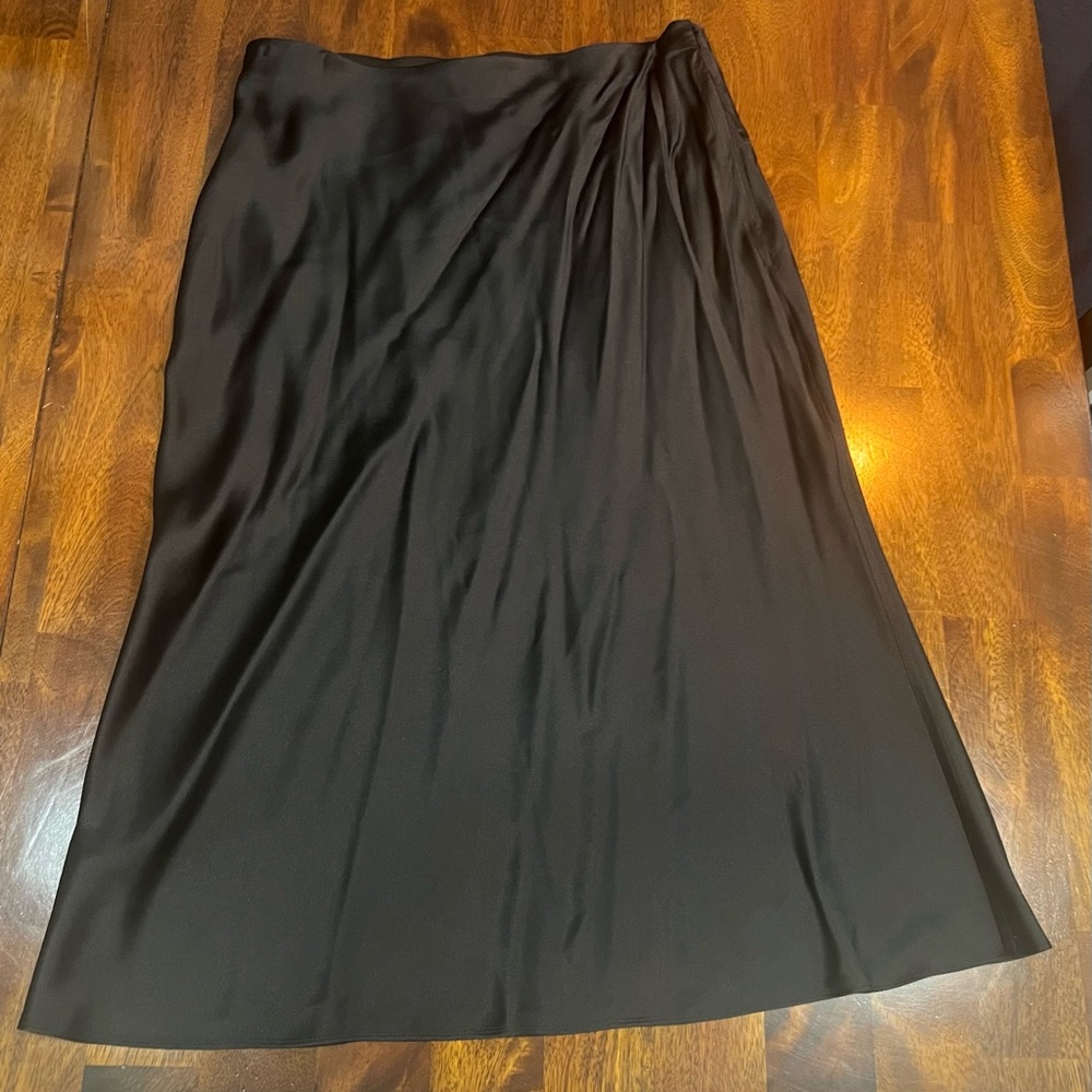 NWOT! Ravella | Alessa 100% Silk Skirt | Caviar Black | M - Picture 4 of 8